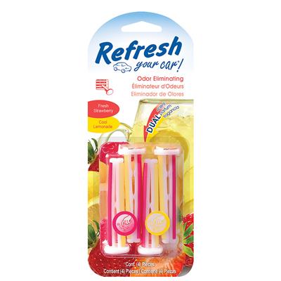 Refresh Dual Scent Vent Stick Air Freshener - Straw/Lemonade CASE PACK 6