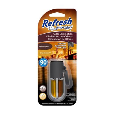 Refresh Auto Oil Wick Vent Air Freshener - Refined Nights/Crisp Sunrise CASE PACK 6