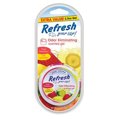 Refresh 2.5 Ounce Gel Canister Air Freshener - Strawberry/Lemonade CASE PACK 4