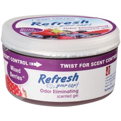 Refresh 4.5 Ounce Gel Canister Air Freshener - Mixed Berries CASE PACK 4