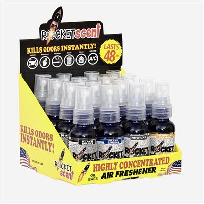 Rocket Scent Concentrated Spray Air Freshener Display - 16 Piece