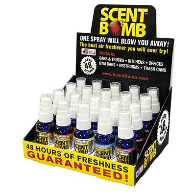 Scent Bomb Spray Bottle Air Freshener Display - 20 Piece Assortment
