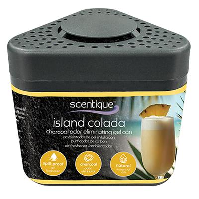 Scentique Odor Eliminating Charcoal Gel Air Freshener - Island Colada CASE PACK 4