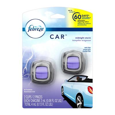 Febreze Car Odor Eliminating Air Freshener, Midnight Storm, 2 Count