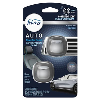 Febreze Auto Vent 2 Count Air Freshener - New Car CASE PACK 8