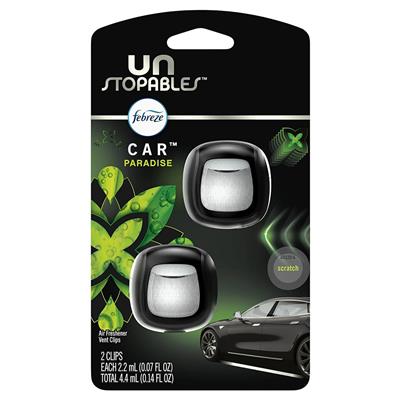 Febreze Car Vent 2 Count Air Freshener - Unstopables Paradise CASE PACK 8