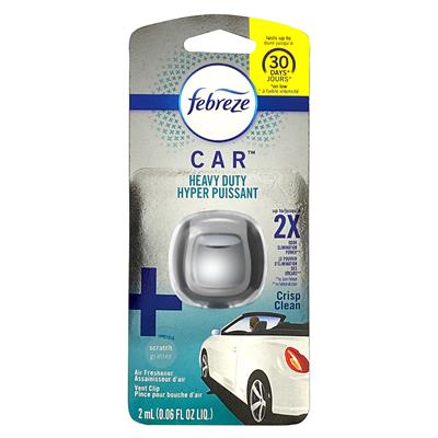 Febreze Car Vent Air Freshener - Heavy Duty Crisps Clean CASE PACK 4