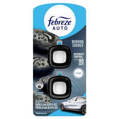 Febreze Auto Vent 2 Count Air Freshener - Morning Shower CASE PACK 8