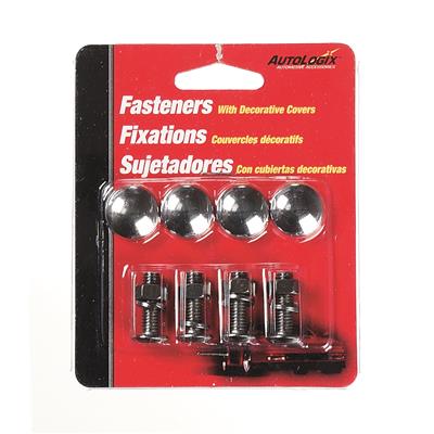 License Frame Fasteners With Decorative Caps