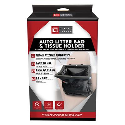 Luxury Driver Auto Litter Bag & Tissue Holder