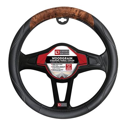 Luxury Driver Woodgrain Steering Wheel Cover