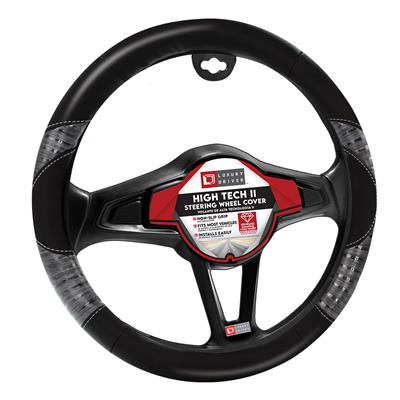 Luxury Driver Steering Wheel Cover - High Tech 11 Black