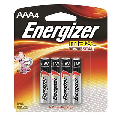 Energizer Max AAA Battery 4 Pack CASE PACK 4