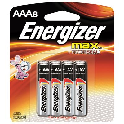 Energizer Max AAA Battery 8 Pack CASE PACK 4