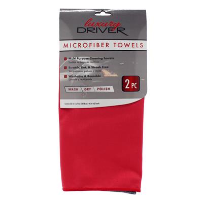 Luxury Driver Microfiber Glass Cloth-2 Pack--16X12 CASE PACK 10