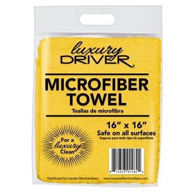 Luxury Driver 16 Inch X 16 Inch Microfiber Dry Vending Towel - Each  - Yellow