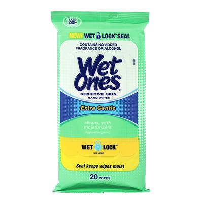 Sensitive Skin Wet Ones - 20 Count Pack CASE PACK 10