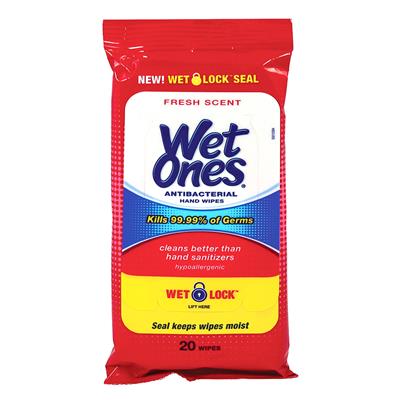 Antibacterial Wet Ones - 20 Count Pack CASE PACK 10