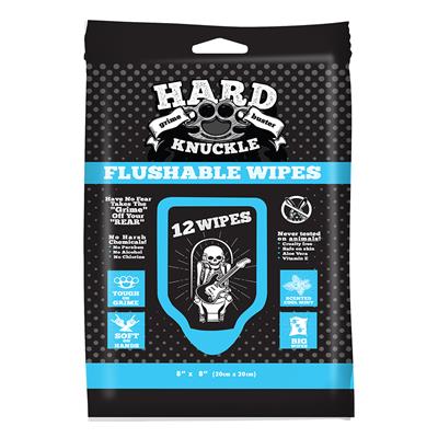 Hard Knuckle Cooling Mint Flushable Wipe - 12 Count CASE PACK 6