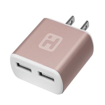 iHome 2.1A 2 Port Wall Charger - Rose Gold