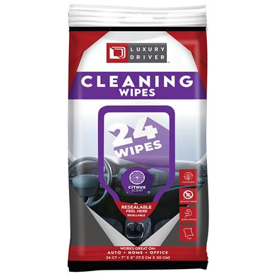 Luxury Driver Interior Cleaner Wipes - Citrus - 24 Count