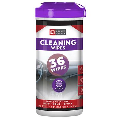 Luxury Driver Interior Cleaner Wipes 36 Ct Canister CASE PACK 6