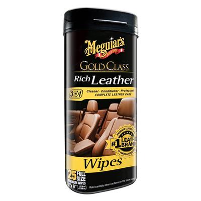 Meguiars Gold Class Rich Leather Wipes CASE PACK 6