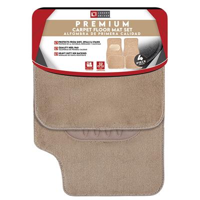 Premium 32 Ounce Carpet Mat Car With Heel - Tan