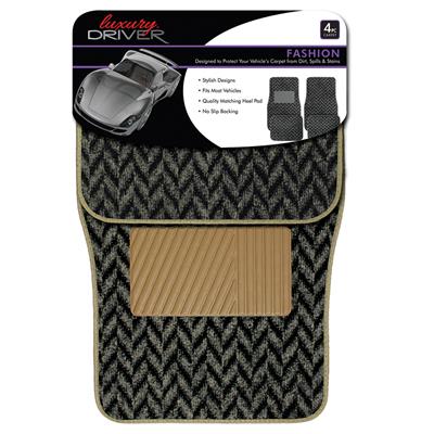 Seagull 4 Piece Carpet Car Mat - Tan