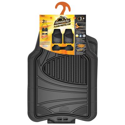 Armor All Rubber Full Coverage 3 Piece Floor Mat - Black