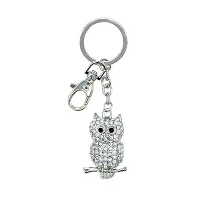 Mini Rhinestone Owl Decor Bag Charm Keychain