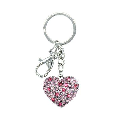 Sparkling Charms Keychain - Pink Heart