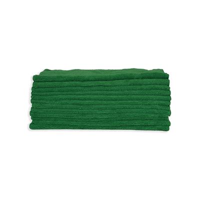 High Grade Overlock Edge Microfiber Towel 16x16 Green- 1 Dozen