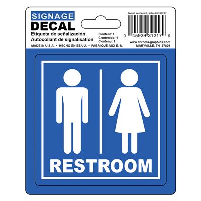 Safety Decal - Unisex Restroom CASE PACK 12