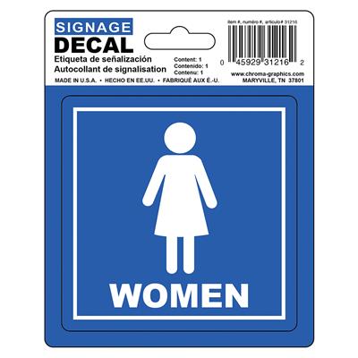Safety Decal - Women Restroom CASE PACK 12