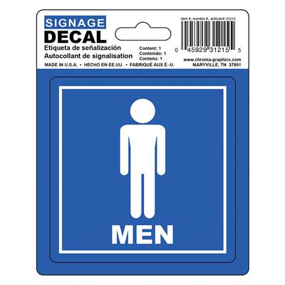 Safety Decal - Men Restroom CASE PACK 12