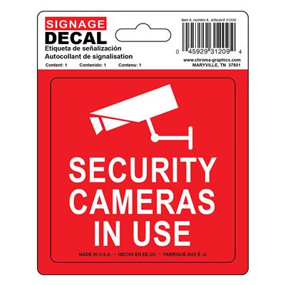 Safety Decal - Security Cameras In Use CASE PACK 12