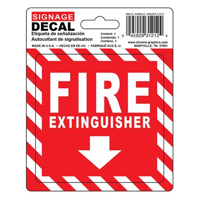 Safety Decal - Fire Extinguisher CASE PACK 12