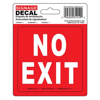 Safety Decal - No Exit CASE PACK 12