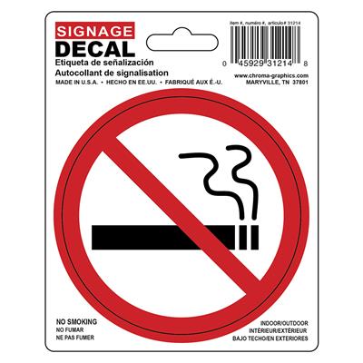 Safety Decal - No Smoking CASE PACK 12