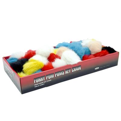 Large Furry Pom Poms Display - 18 Piece