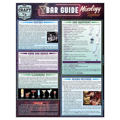 Quick Study-BarGuide A Mixology Reference - 5 Pack