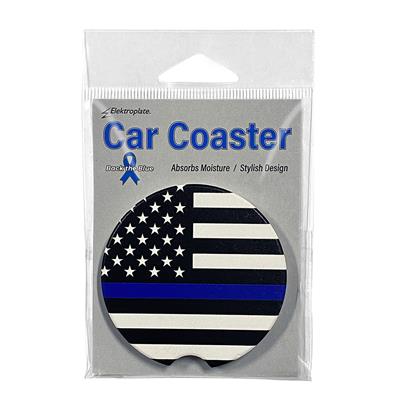 Auto Coaster - Police Flag 1 Pack CASE PACK 6