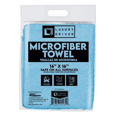 Luxury Driver 16 Inch x 16 Inch Microfiber Dry Vending Towel - 100ct  - Blue