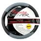 Luxury Driver Steering Wheel Cover - Large Truck Tread Black/Gray
