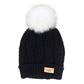 Lined knit hat With Pompom - Assorted Colors