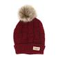 Lined knit hat With Pompom - Assorted Colors