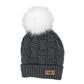 Lined knit hat With Pompom - Assorted Colors