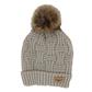 Lined knit hat With Pompom - Assorted Colors