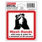 Safety Decal - Wash Hands CASE PACK 12